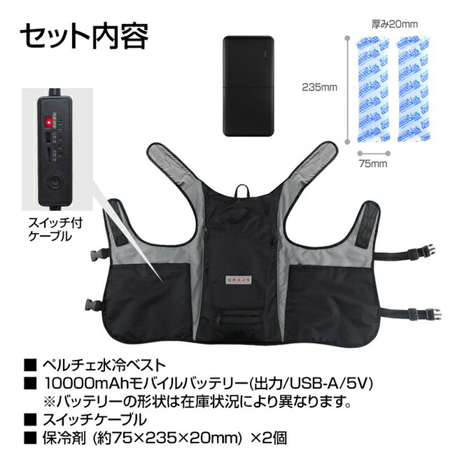 楽天市場】BRAIN ブレイン 水冷式ベスト 服のみ レギュラーサイズ BR