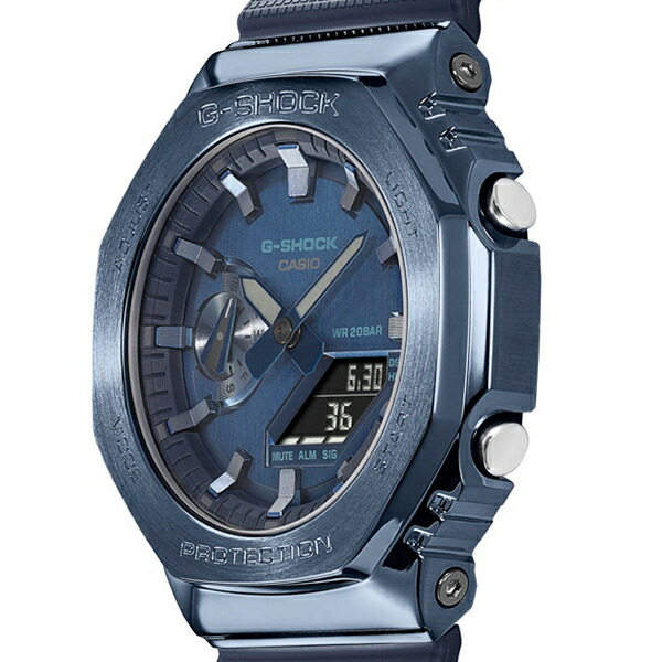 楽天市場】G-SHOCK 2100シリーズ ブルー メタルベゼル GM-2100N-2AJF