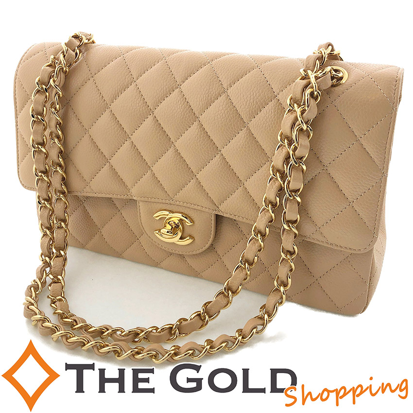 楽天市場】シャネル CHANEL マトラッセ25 ベージュ キャビアスキン W