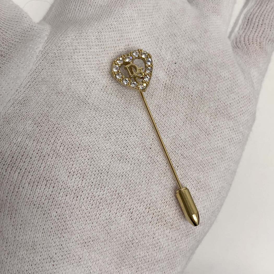 楽天市場】Christian Dior□ ハート Diorロゴ ピンブローチ ライン
