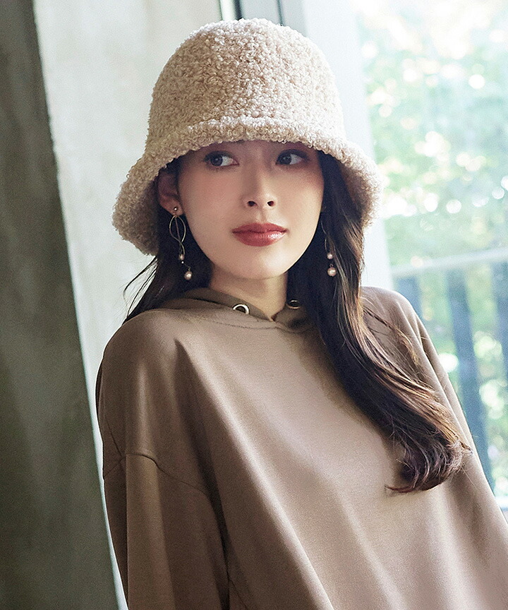 楽天市場】ボアバケットハット レディース 帽子 ハット バケハ ボア