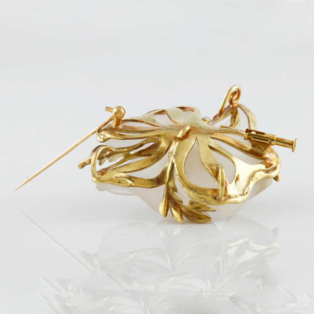 楽天市場】【送料無料】【中古】 K18 ブローチ クォーツ パール