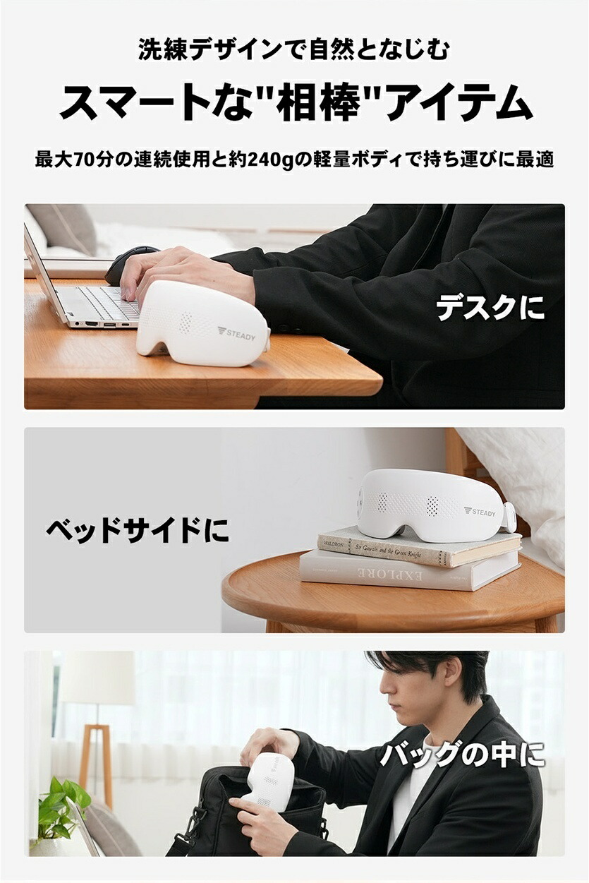 楽天市場】蒸気アイウォーマー 【42°Cの蒸気×タッピング刺激】 アイ