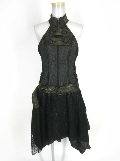 楽天市場】【中古】 Qutie Frash / ミリタリーホルターワンピース