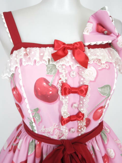 Angelic Pretty Creamy Cherryジャンパースカート+バレッタ - Angelic