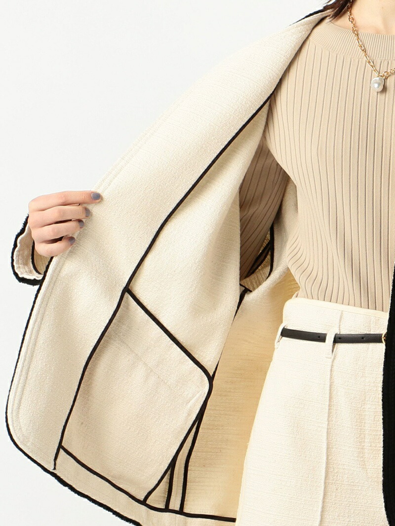 楽天市場】【SALE／40%OFF】コットンナイロンツイード ノーカラー