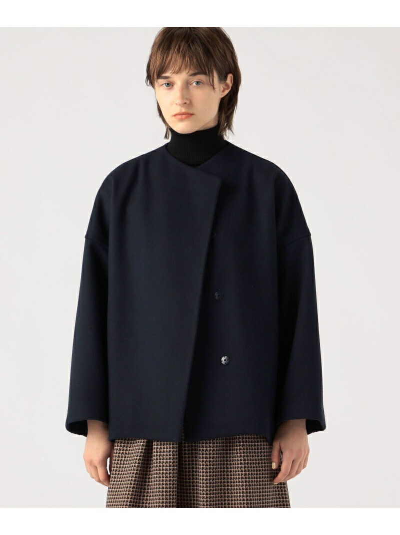 楽天市場】【SALE／40%OFF】ウールカシミヤメルトン ノーカラー