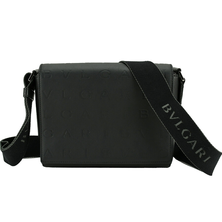 ロ*】様 BVLGARI ブラックレザーショルダーバッグ ショルダーバッグ