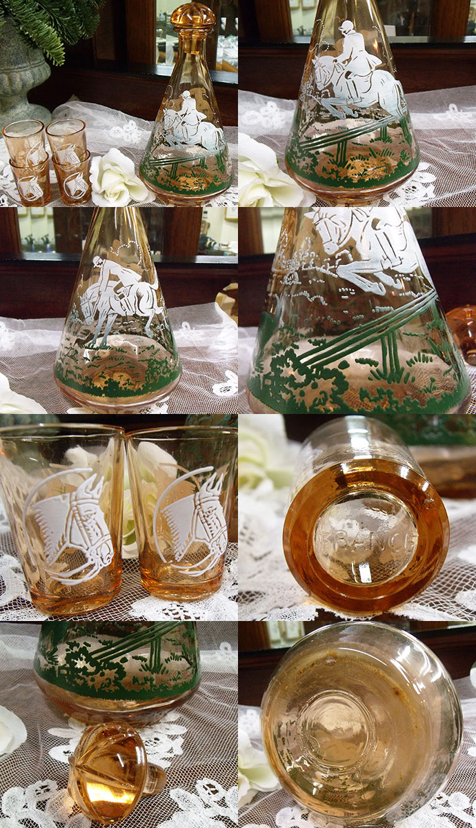 楽天市場】アンティーク ガラス デキャンタ グラス セット 乗馬