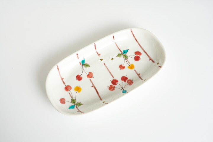 楽天市場】九谷焼 楕円長皿 姫りんご/色絵九谷 遊 和食器 皿 人気