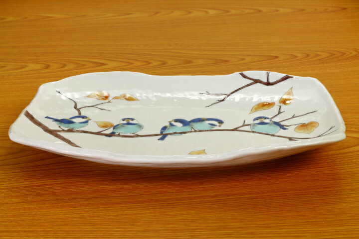 楽天市場】九谷焼 10.7号盛皿 山雀(やまがら)/青郊窯＜送料無料＞和