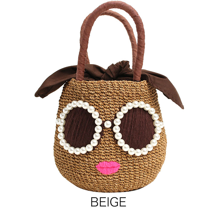 楽天市場】アジョリー バッグ かごバッグ かご パールサングラスかご