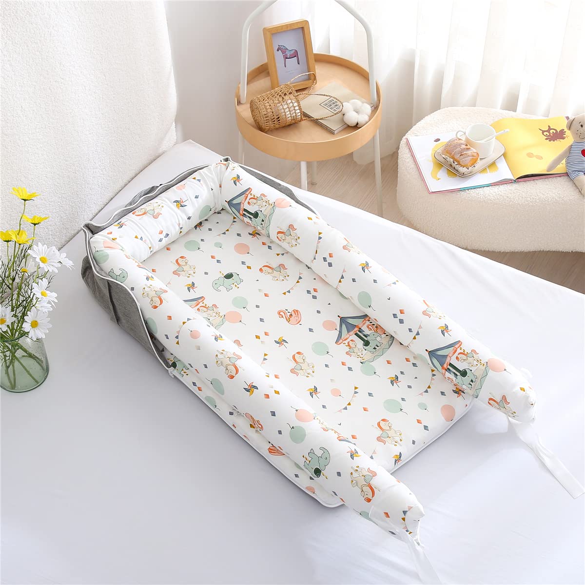 楽天市場】【送料無料】Luddy ベビーベッド 新生児 枕付き ベッドイン