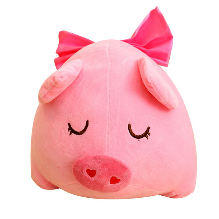 楽天市場】豚 ぬいぐるみ リボンしてる可愛いピンク色豚 30センチ