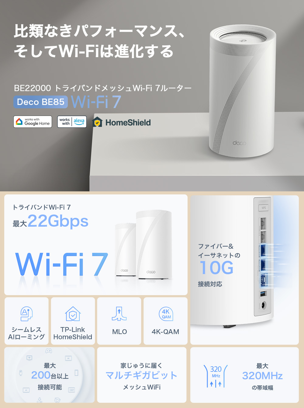 楽天市場】TP-Link WiFi7 AIメッシュ トライバンドメッシュ WiFi