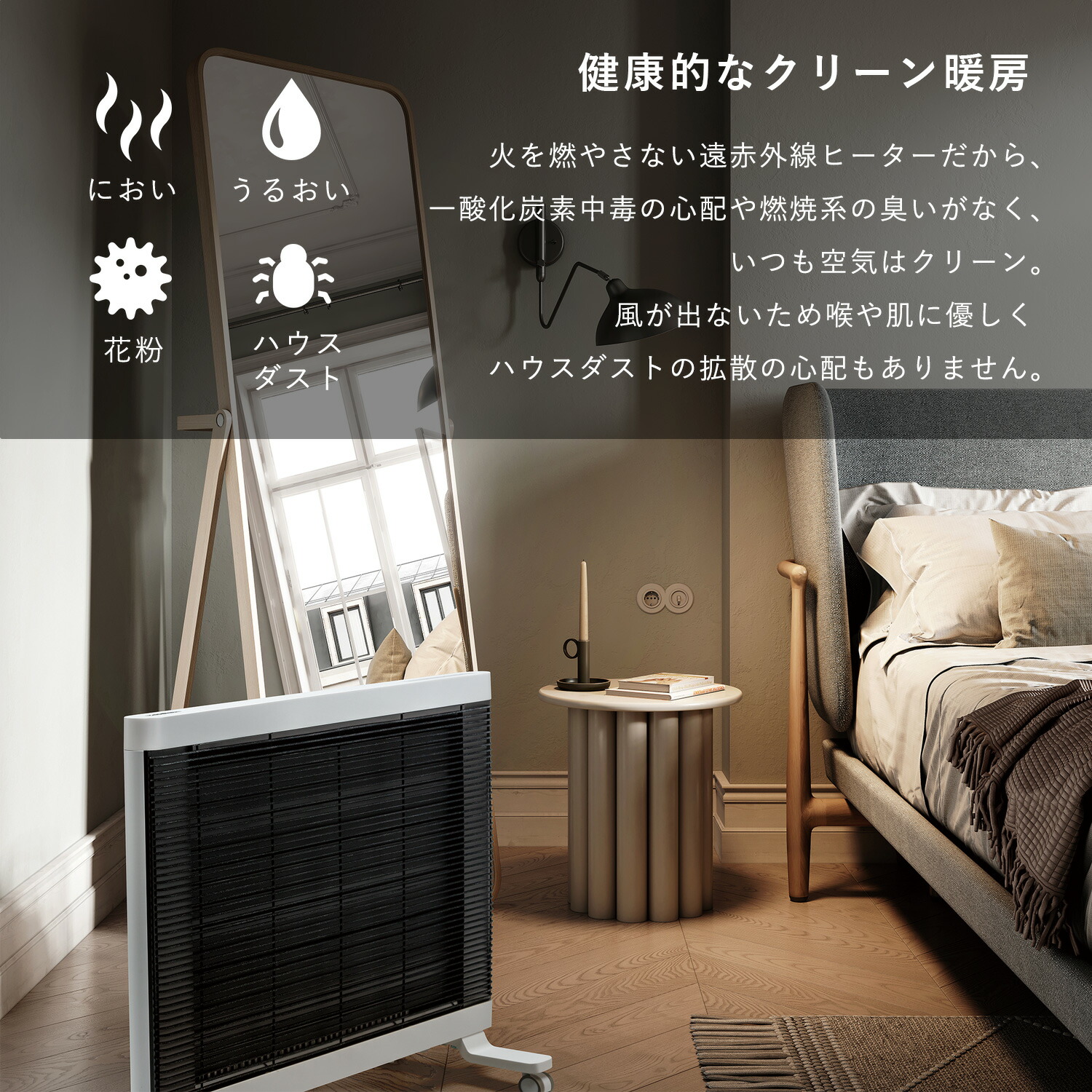 楽天市場】遠赤外線パネルヒーター 暖房 パネルヒーター 風が出ない