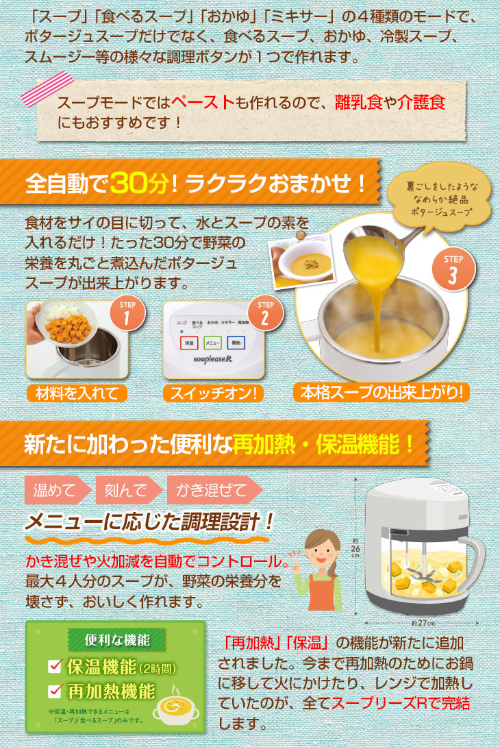 楽天市場】ゼンケン全自動スープメーカー スープリーズR ZSP-4 野菜