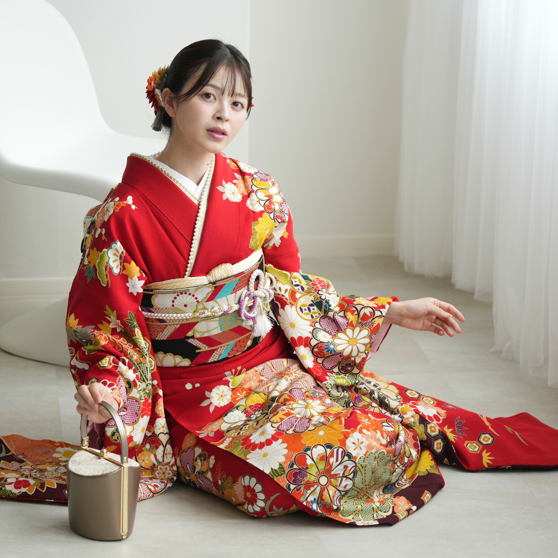 楽天市場】【レンタル】【振袖 正絹着物+正絹袋帯 21点セット 絵羽