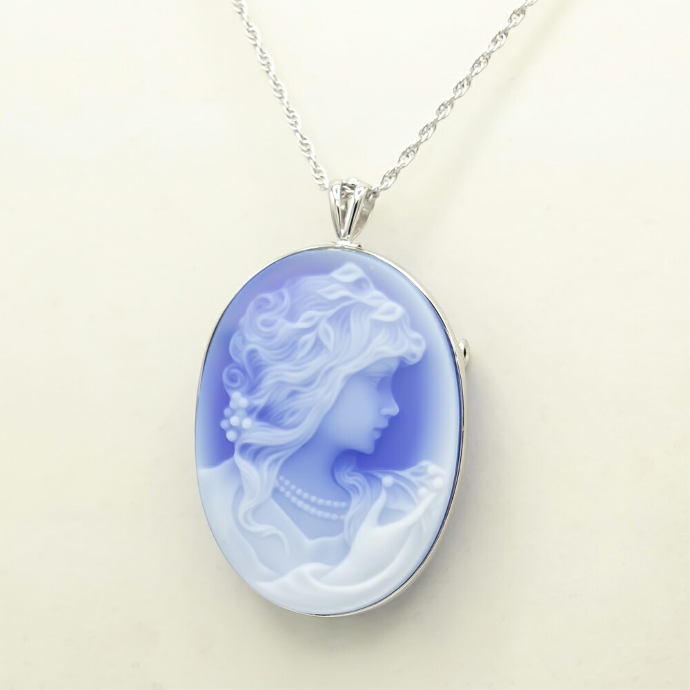 楽天市場】【選べるカラー】メノウ カメオ ブローチ&ペンダント SV925