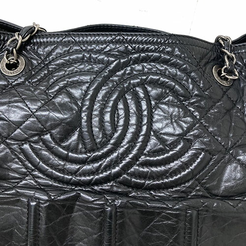 楽天市場】シャネル ヴィンテージカーフ トートバッグ 黒 ソフトレザー