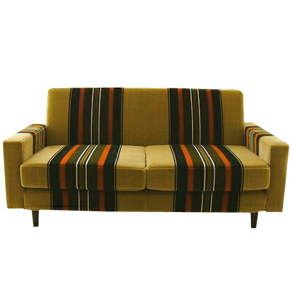 楽天市場】【送料無料！】レトロ2人掛けソファ/モケットグリーン