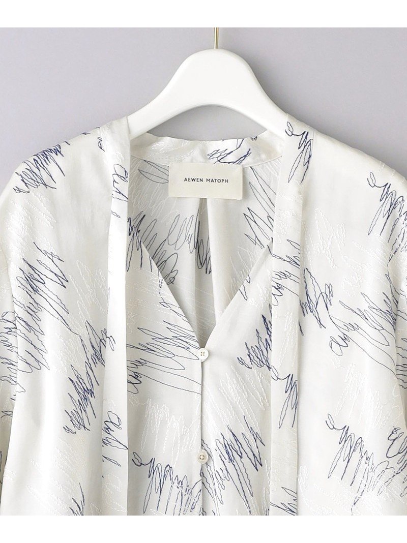 楽天市場】＜AEWEN MATOPH＞P エンブロイダリー ボウタイブラウス