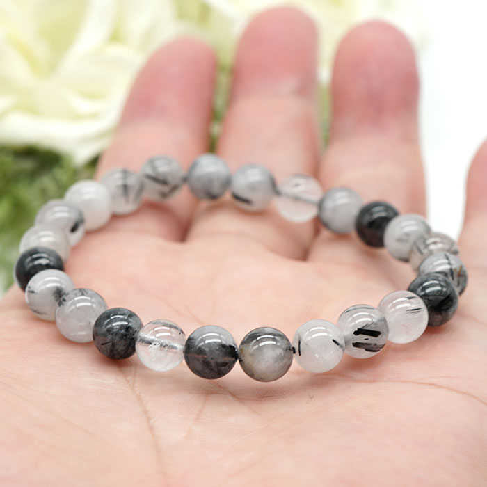 楽天市場】ブラックルチル ブレスレット ブラックトルマリン イン