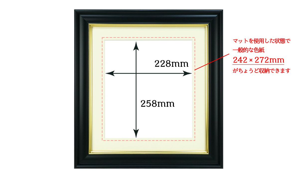 楽天市場】色紙額 GL ゴールドライン SHI-GL-BK 色紙サイズ 万丈透明