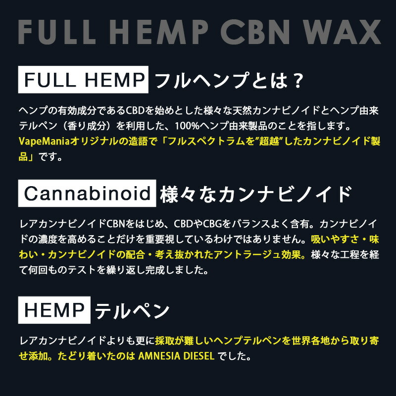 楽天市場】【楽天1位獲得】 CBD ワックス CBN CBG 高濃度 FULL HEMP