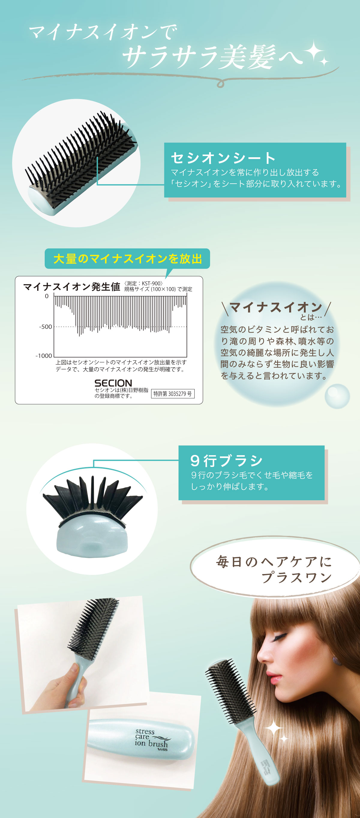 楽天市場】【 送料無料 】ストレスケア イオン ブラシ 老舗ブラシ