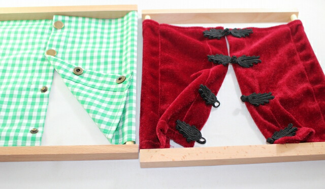 楽天市場】モンテッソーリ 着衣枠 12個セット ♪スタンド付き