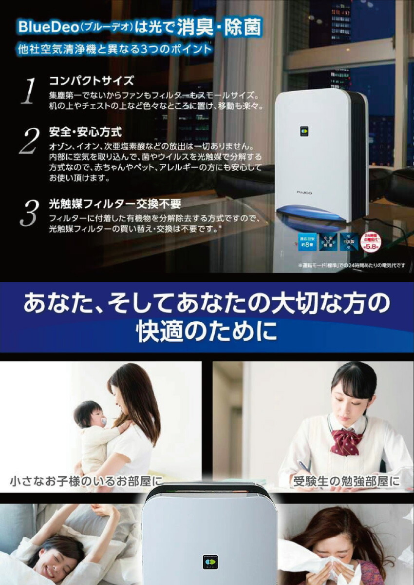 楽天市場】(直送) フジコー 光触媒 空気消臭除菌装置 ブルーデオ MC