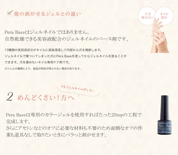 楽天市場】Pera Base Kit ペラベースキット ジェルネイルベース＋