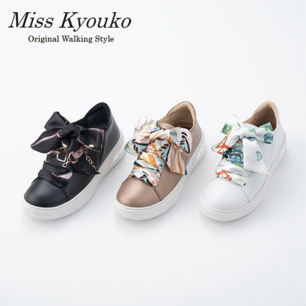 楽天市場】【Miss Kyouko】ミスキョウコ スカーフリボンスニーカー 4E