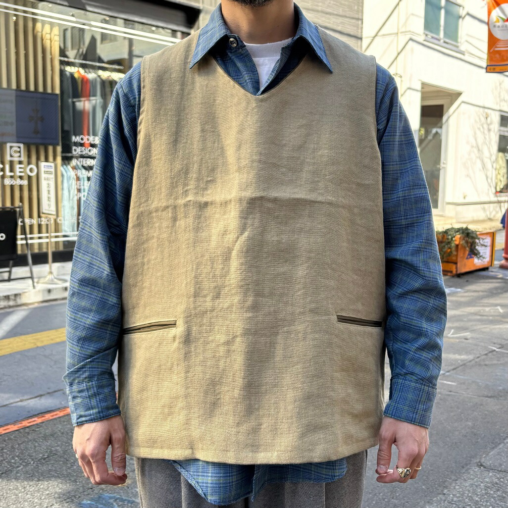楽天市場】NIGEL CABOURN / FRENCH WORK VEST LINEN PIN OX