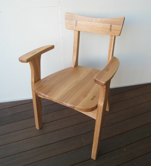 楽天市場】ダイニングチェア アームチェア 無垢 タモ無垢 木製チェア