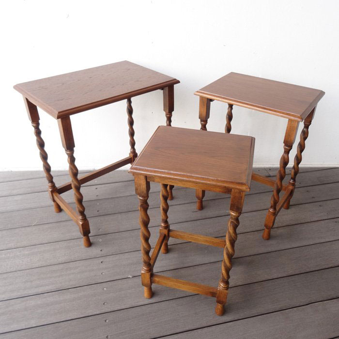 楽天市場】サイドテーブル ネストテーブル クラシック家具 オーク無垢