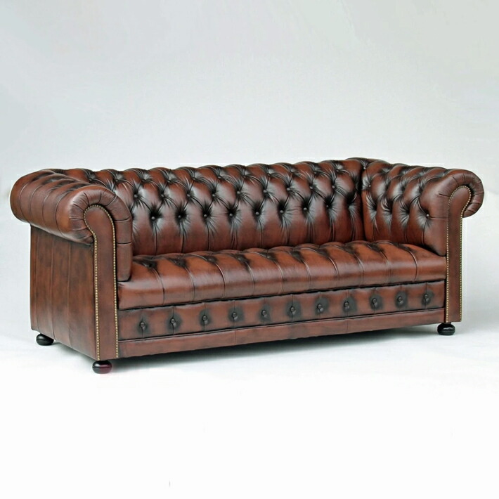 楽天市場】チェスターフィールド ソファ 3人掛け 総革 本革 レザー