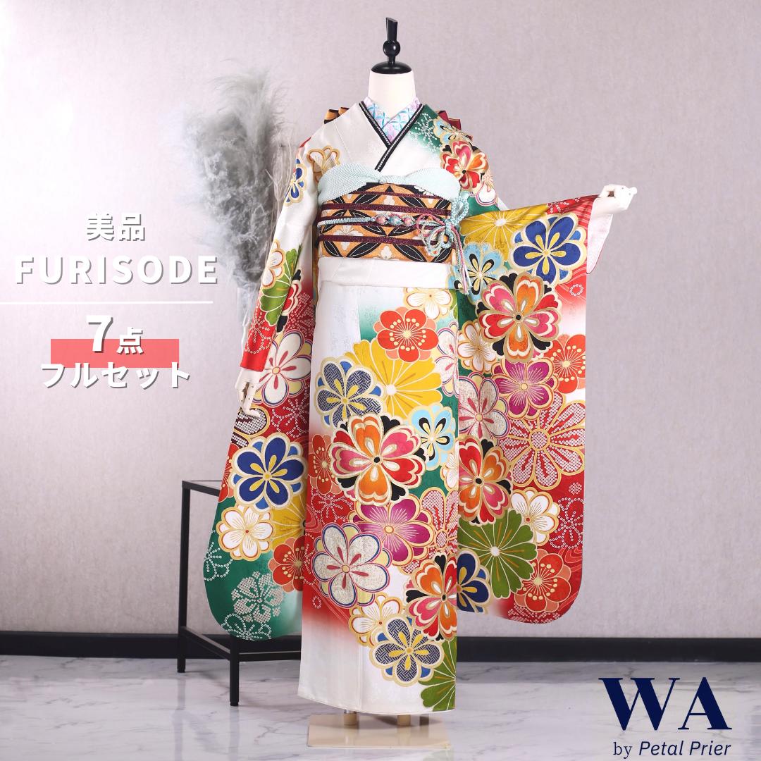 楽天市場】【中古】振袖 7点フルセット M〜Lサイズ 振袖セット 振袖