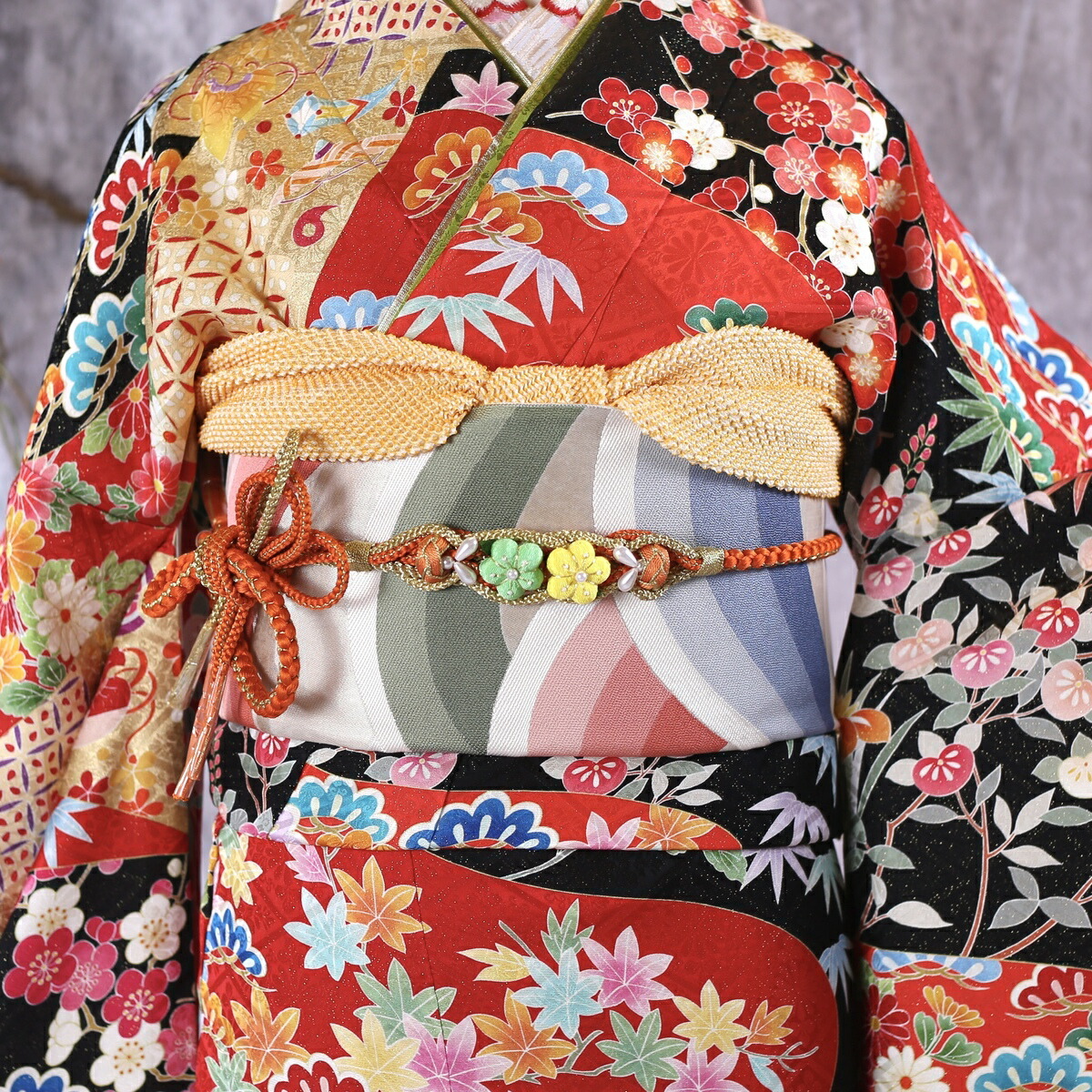 楽天市場】【中古】振袖 7点フルセット Lサイズ 振袖セット 振袖フル