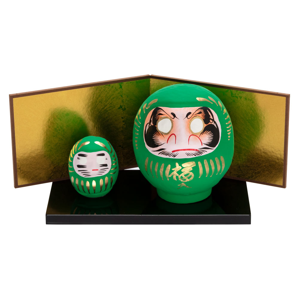 楽天市場】高崎だるま 健康祈願の緑だるまセット 2号＋0.3号だるま