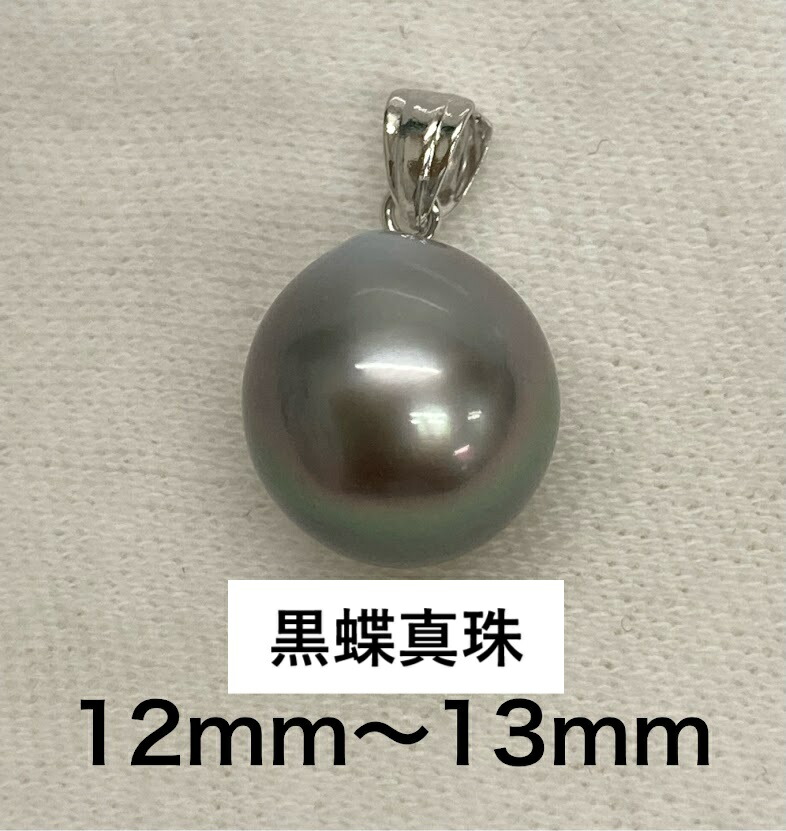 楽天市場】タヒチ黒蝶真珠 12mm-13mm SVペンダントトップ セミラウンド