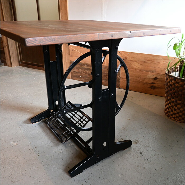 楽天市場】1点物 日本製 古材 足踏みミシン カフェテーブル