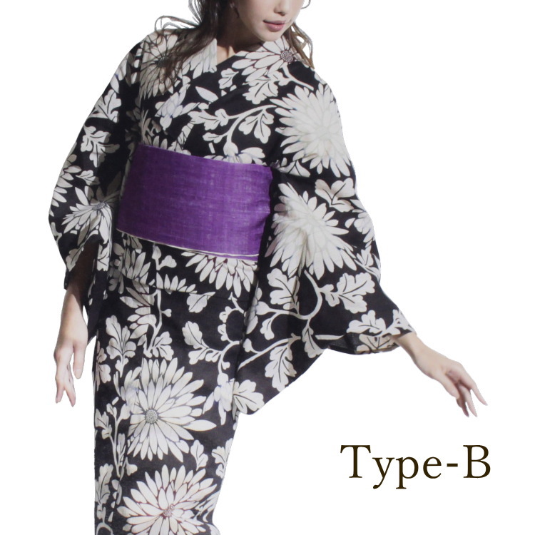 楽天市場】源氏物語 浴衣 お仕立て込み レディース 麻 綿 白地 花柄