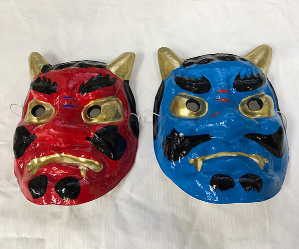 楽天市場】赤鬼おめんと青鬼の【おめん】セット販売 「おにのお面2枚