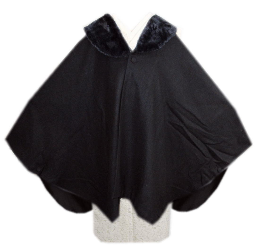 楽天市場】ケープ 着物 コート ポンチョ ぽんちょ 黒 ブラック フリー