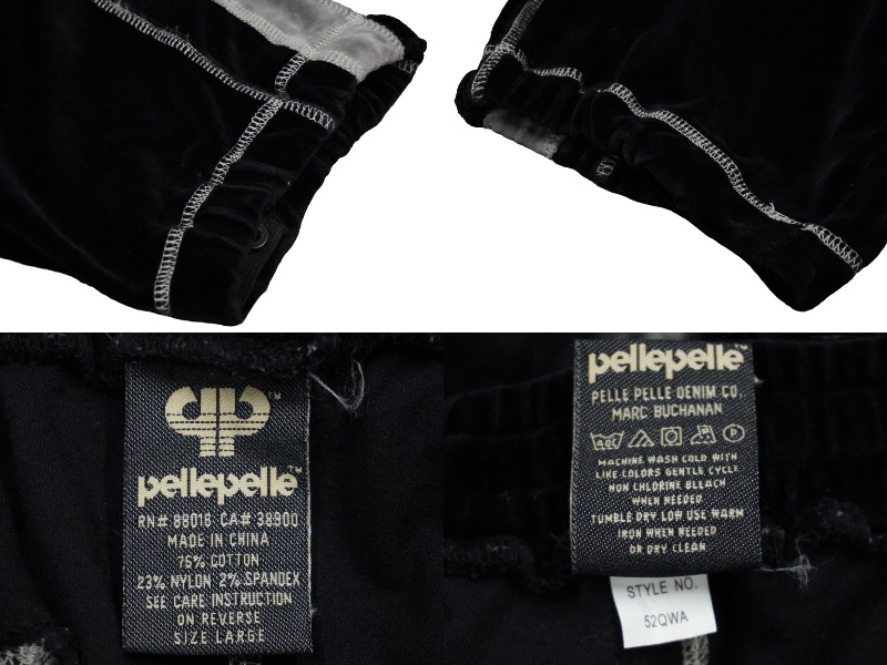 楽天市場】pellepelle ペレペレ ベロアセットアップ PPロゴ ブラック