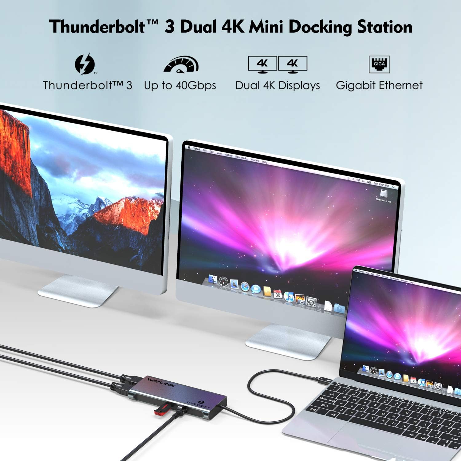 楽天市場】WAVLINK 5-in-1 Thunderbolt 3 ドッキングステーション USB