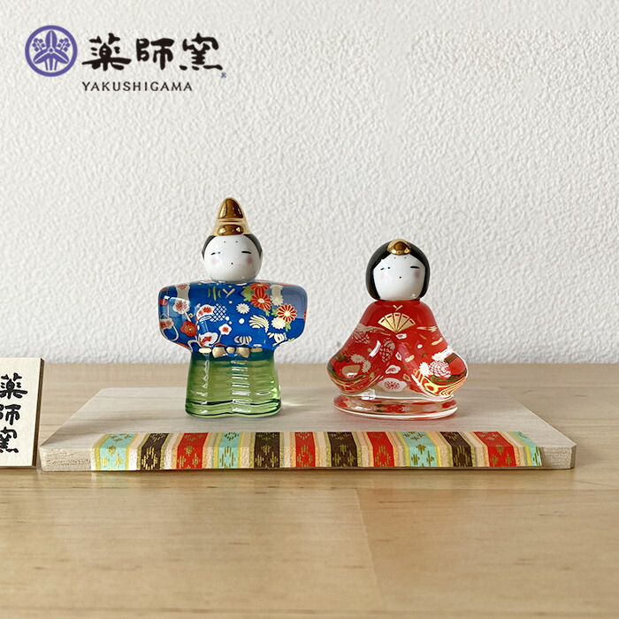 楽天市場】薬師窯 彩絵玻璃立雛(華友禅) 2609 雛人形 コンパクト