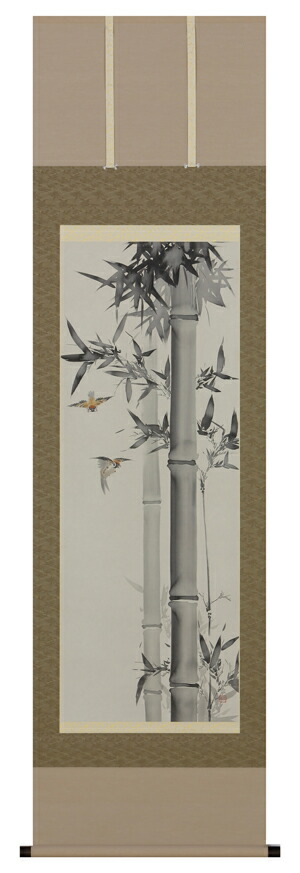 楽天市場】掛け軸 掛軸 竹に雀（山口 赤雨） 全国送料無料無料 代引き